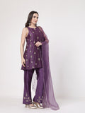 ShopKapaas Violet A-line Set - With Dupatta