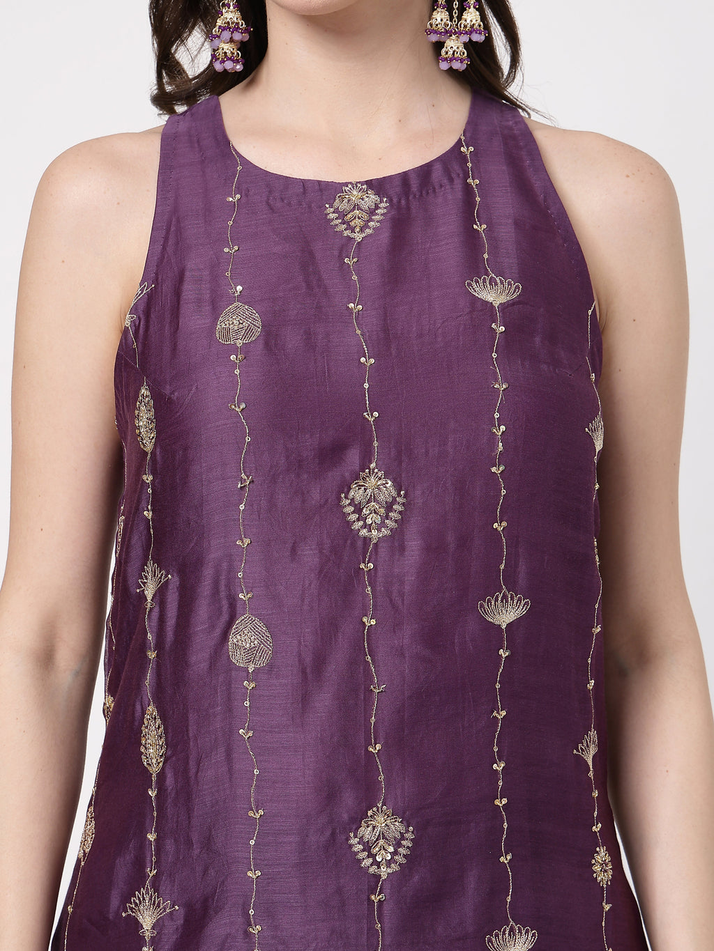 ShopKapaas Violet A-line Set - With Dupatta
