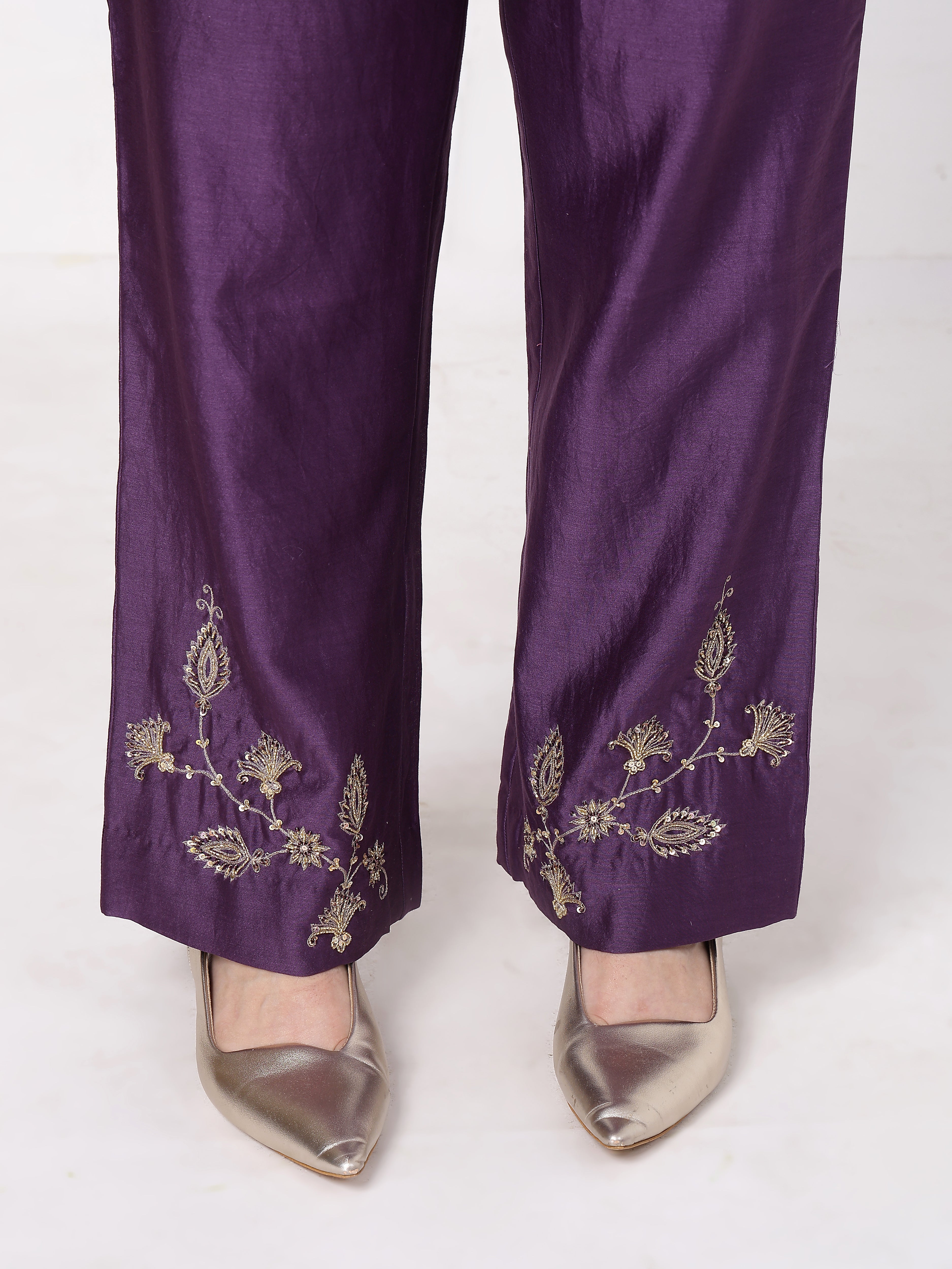 ShopKapaas Violet A-line Set - Without Dupatta