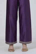 ShopKapaas Violet Embroidered Suit Set - Without Dupatta