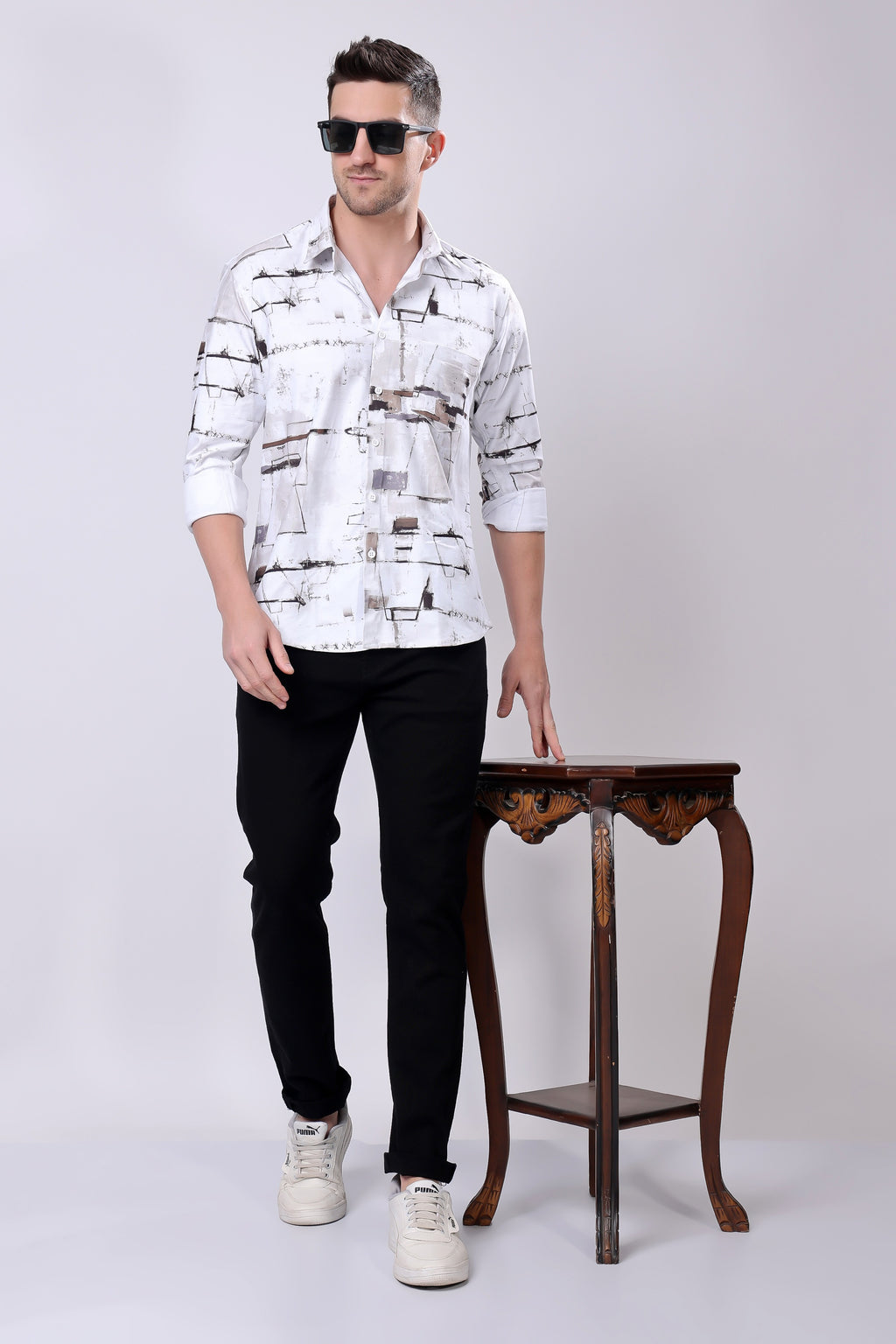 Stylox Men's Regular Fit Full Sleeve Printed Casual Shirt