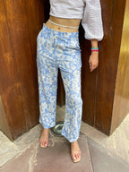 ShopKapaas Sky Blue Floral Linen Co-ord Set - Set
