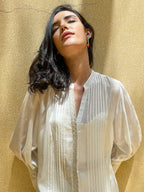ShopKapaas Pearl White Pintuck Kurta
