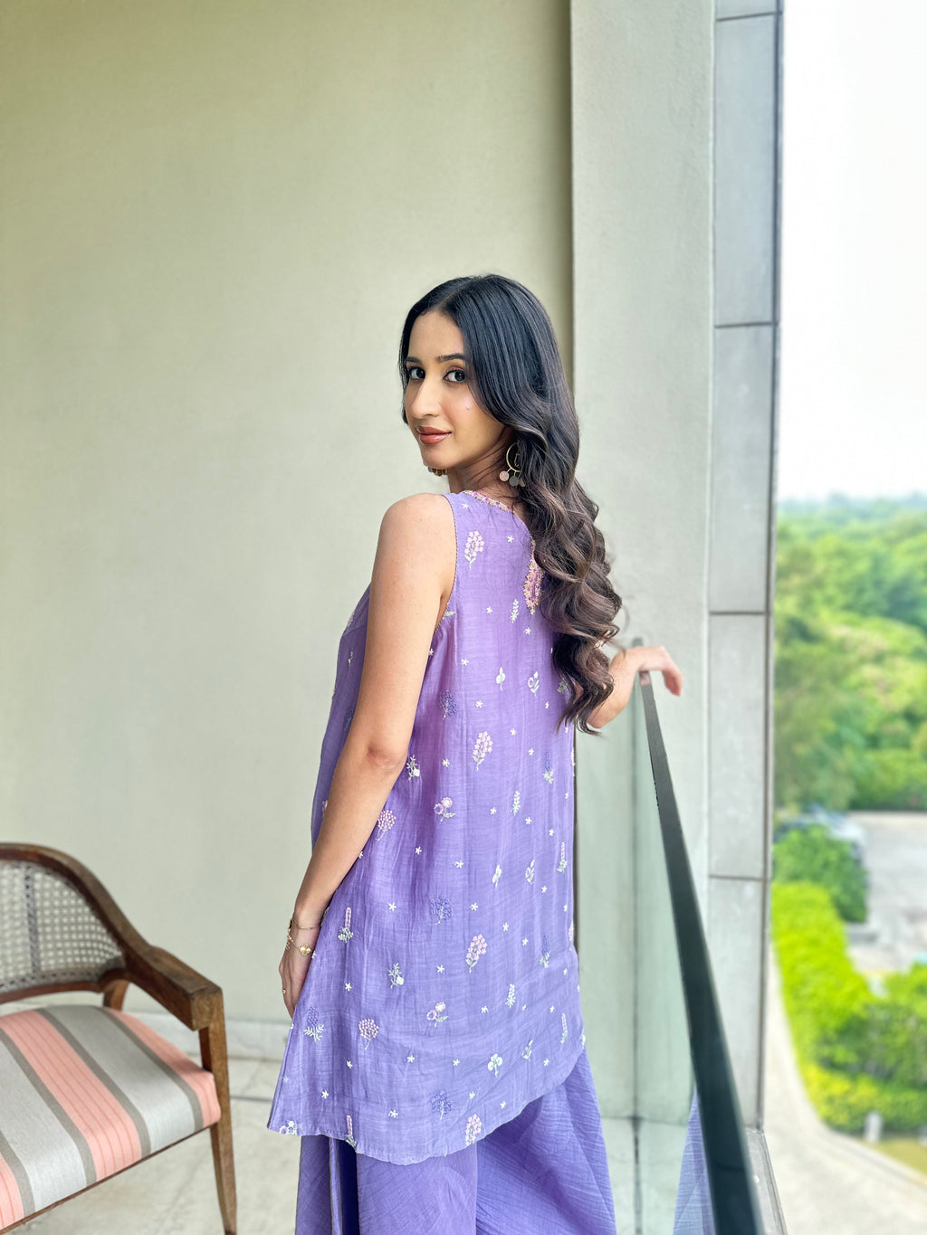 ShopKapaas Lilac Sharara Set - Without Dupatta