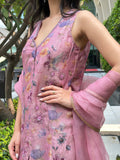 ShopKapaas Mauve Crushed Salwar Set - Without Dupatta