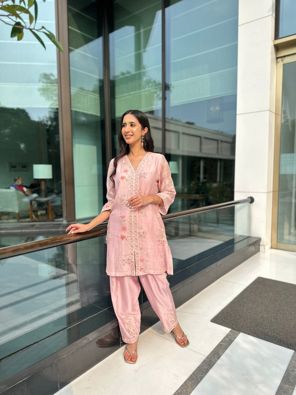 ShopKapaas Pearl Pink Suit Set - Without Dupatta