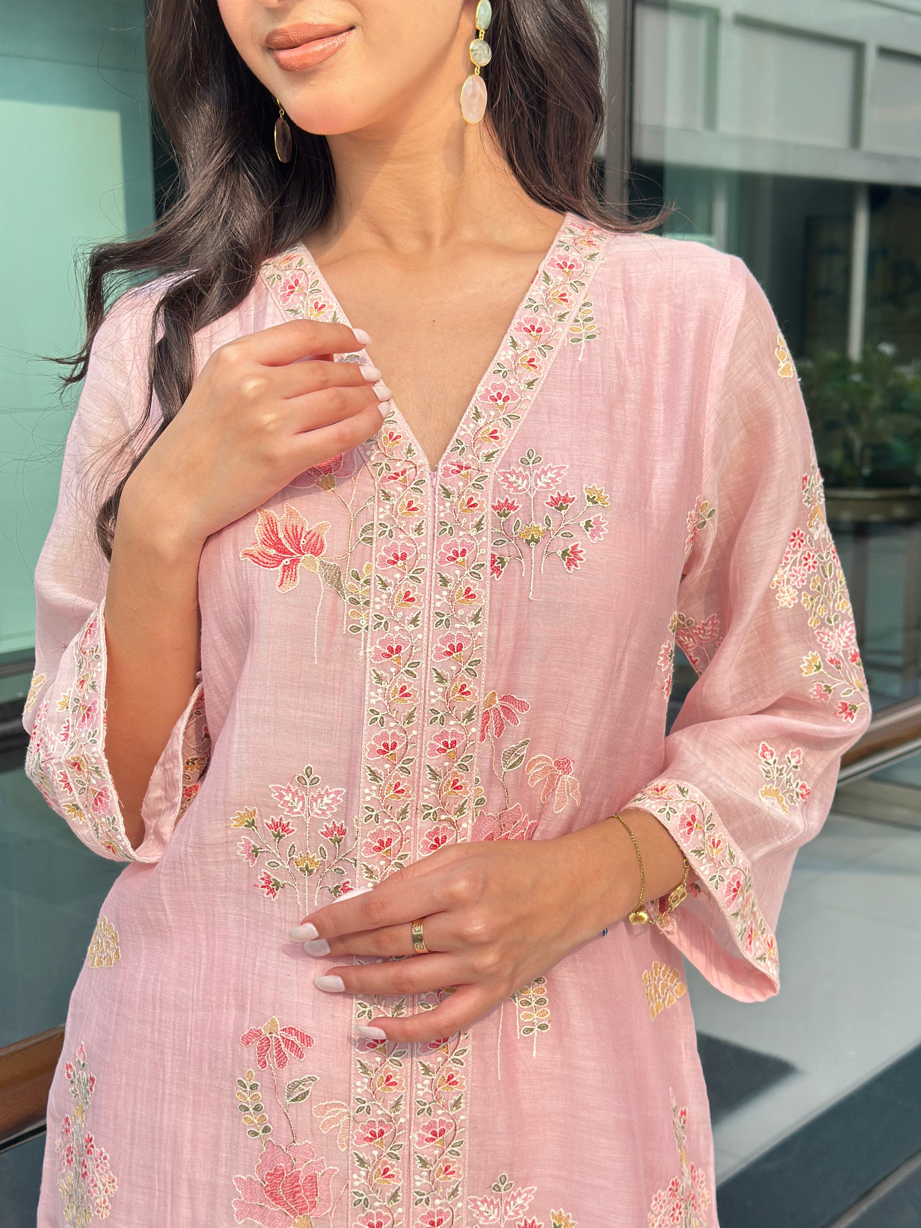 ShopKapaas Pearl Pink Suit Set - Without Dupatta