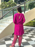 ShopKapaas Violet Bandhani Salwar Set - Without Dupatta