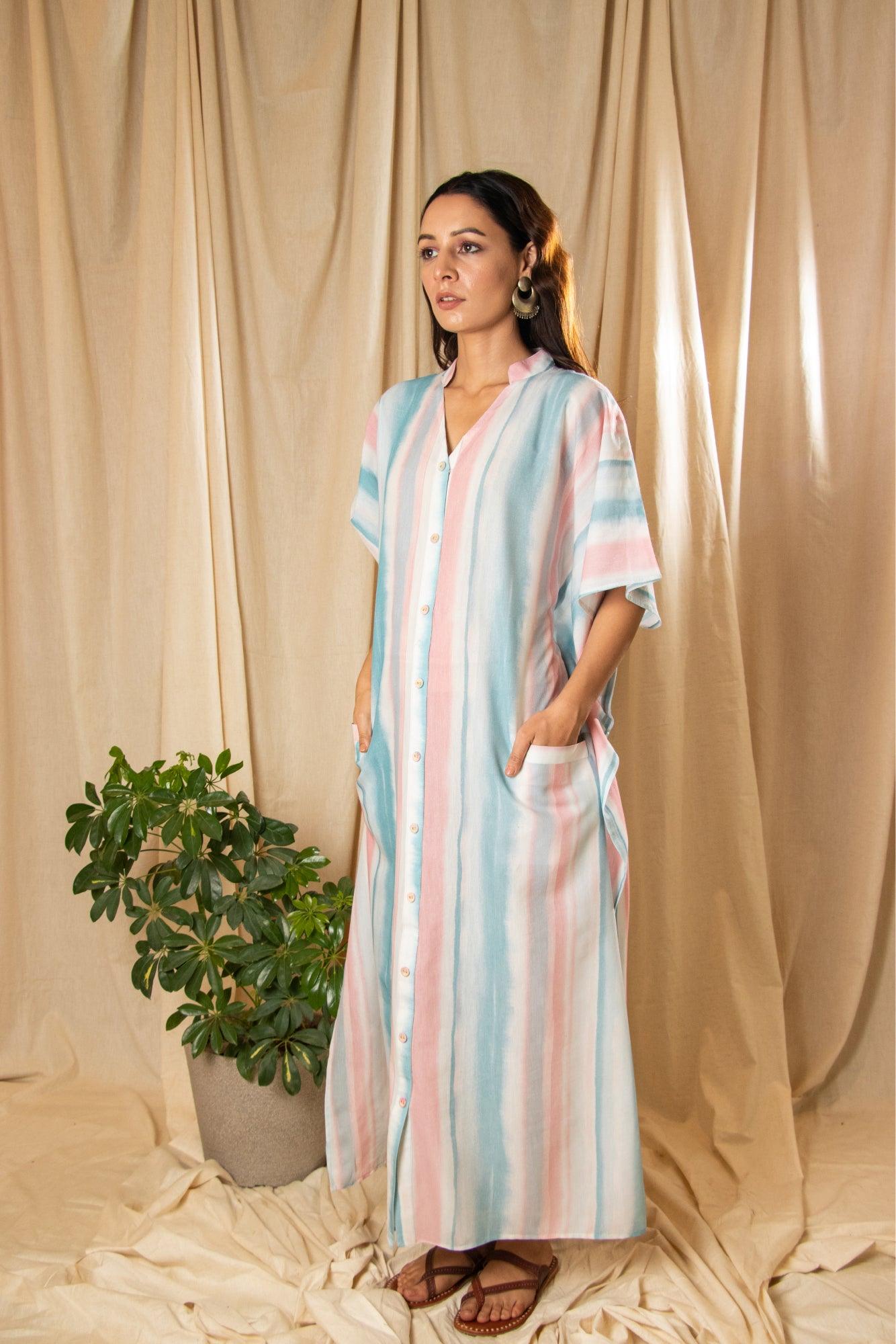 ShopKapaas Sky Line Tie and Dye Kaftan
