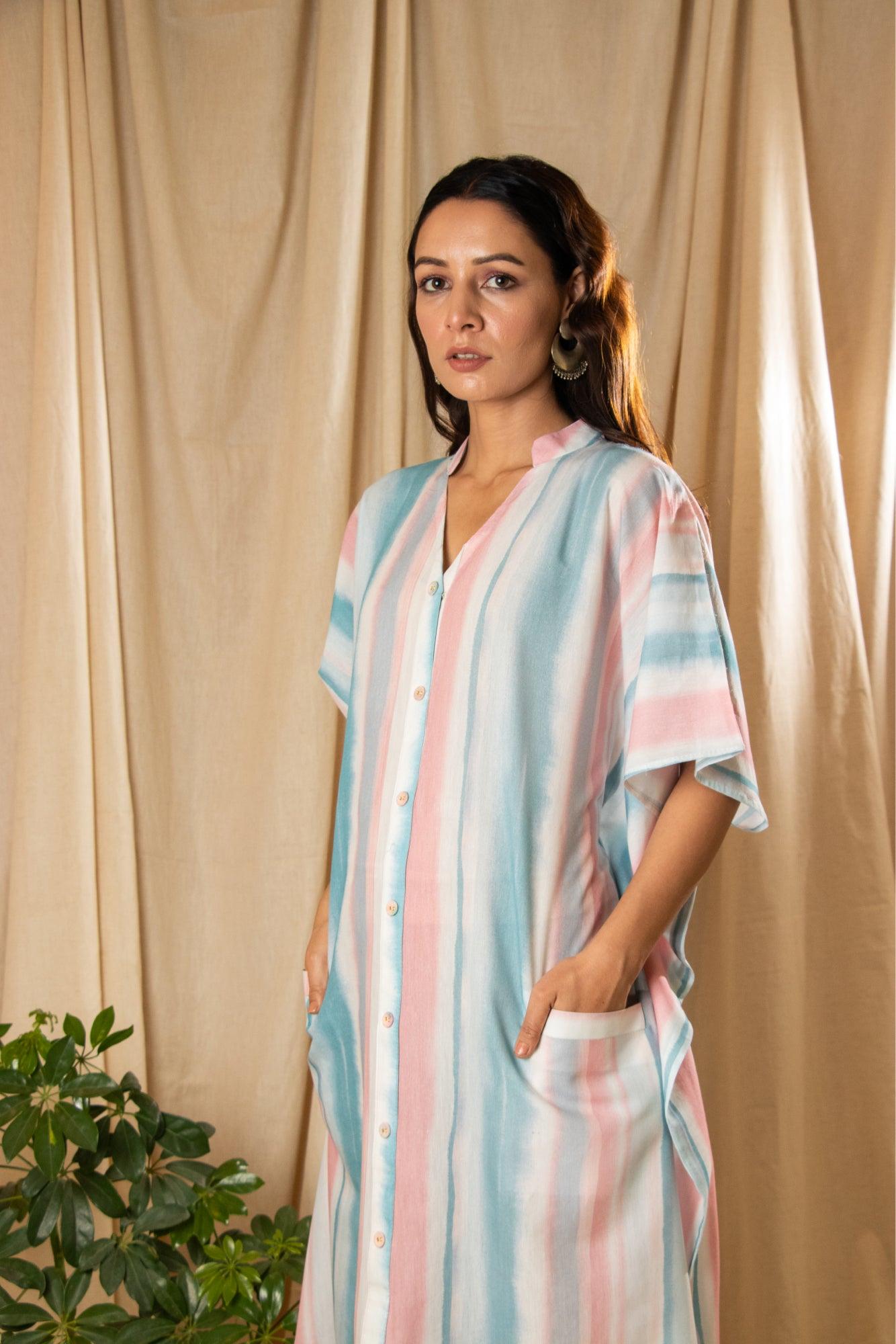 ShopKapaas Sky Line Tie and Dye Kaftan