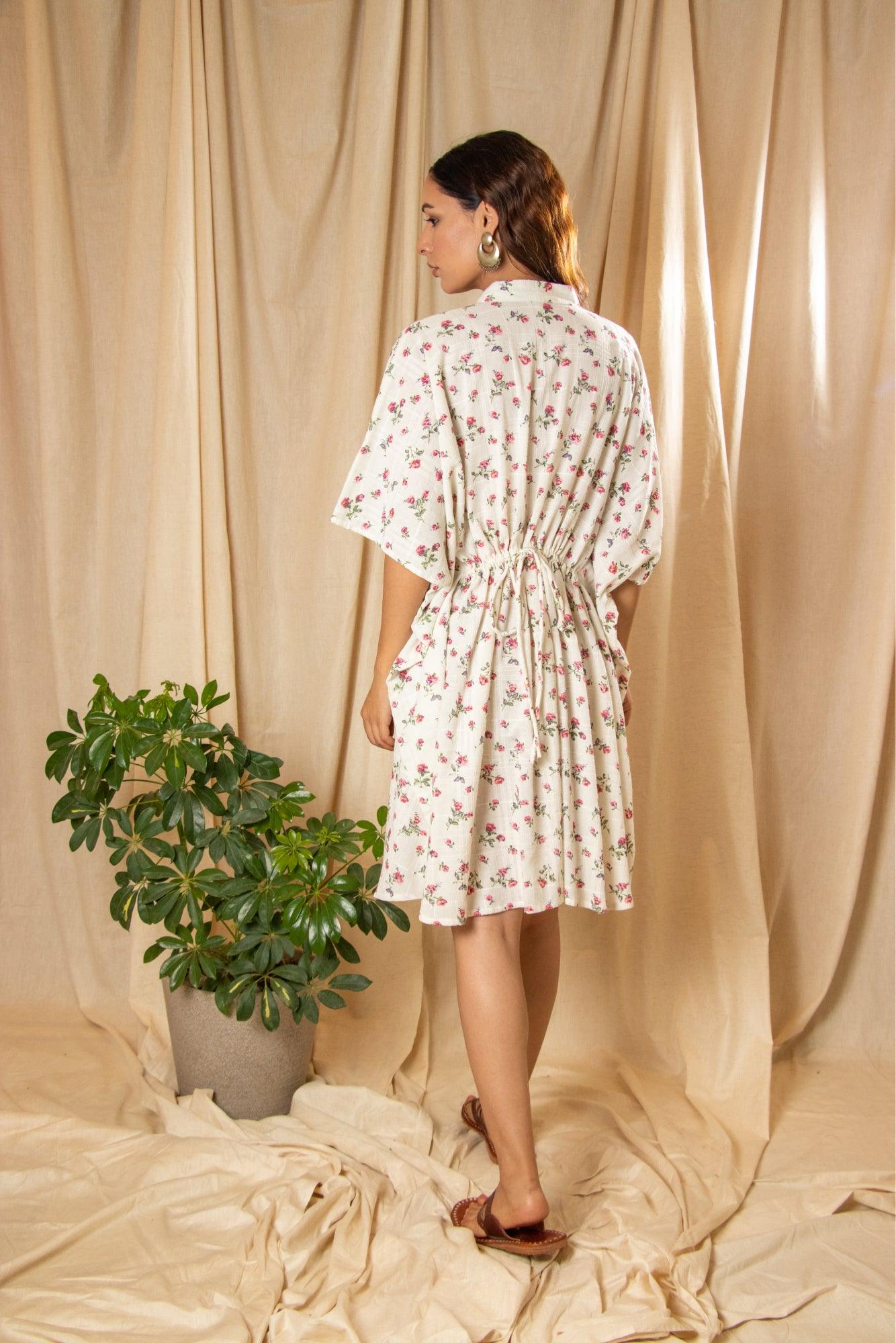 ShopKapaas Pearl Floral Kaftan Dress