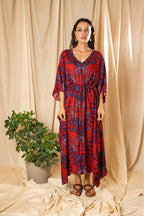 ShopKapaas Rubia Floral Kaftan - With Cotton Lining Slip