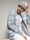 Campus Sutra Tartan Plaid Bomber Jacket