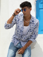 Campus Sutra Contrast Aztec Shirt