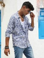 Campus Sutra Contrast Aztec Shirt