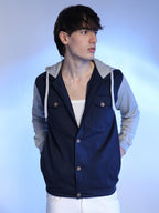 Campus Sutra Button-Front Jacket With Contrast Detail