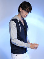 Campus Sutra Button-Front Jacket With Contrast Detail