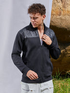 Campus Sutra Zip-Front Jacket With Quilted Detail