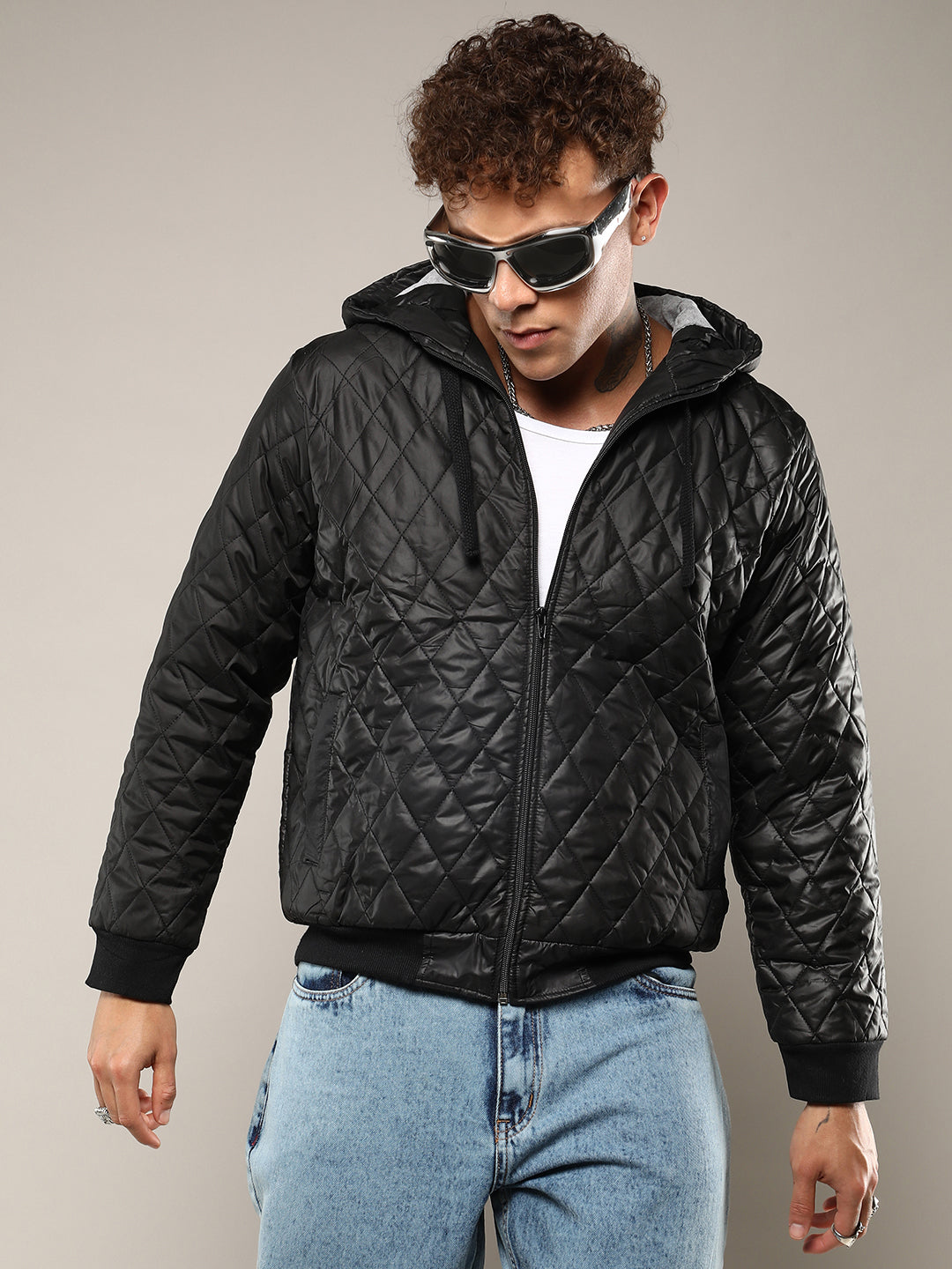 Campus Sutra Quilted Puffer Jacket With Zip-Closure