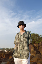 Khajuraho Abstract Dark Brown Oversize Shirt