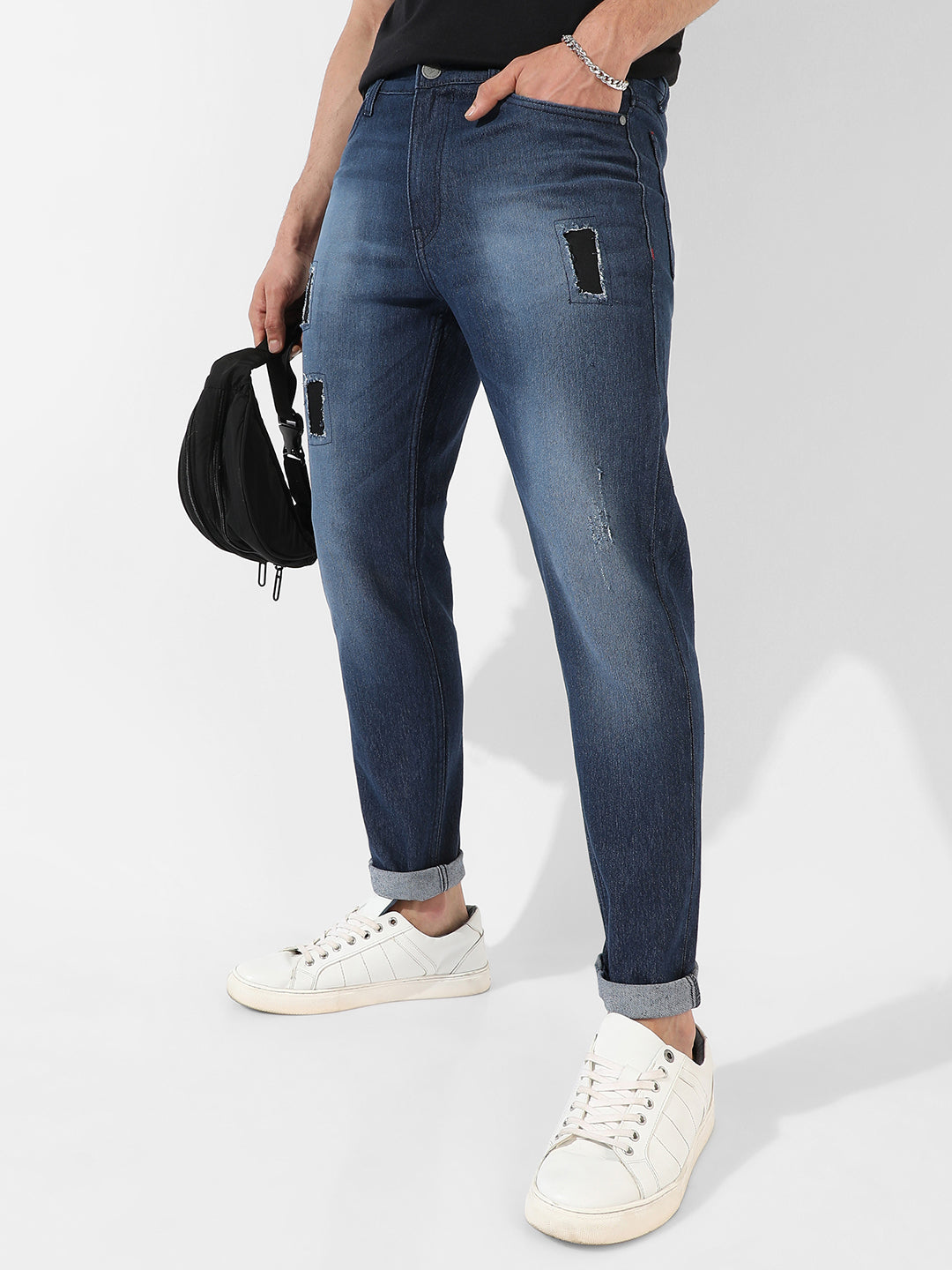 Campus Sutra Torn Denim Jeans