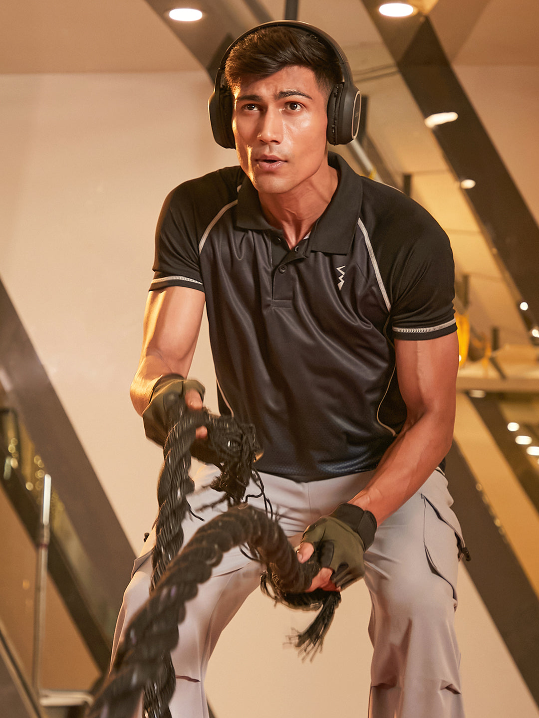Campus Sutra Ombre Polo Activewear T-Shirt