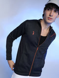 Campus Sutra Heathered Activewear Jacket With Reflective Detail