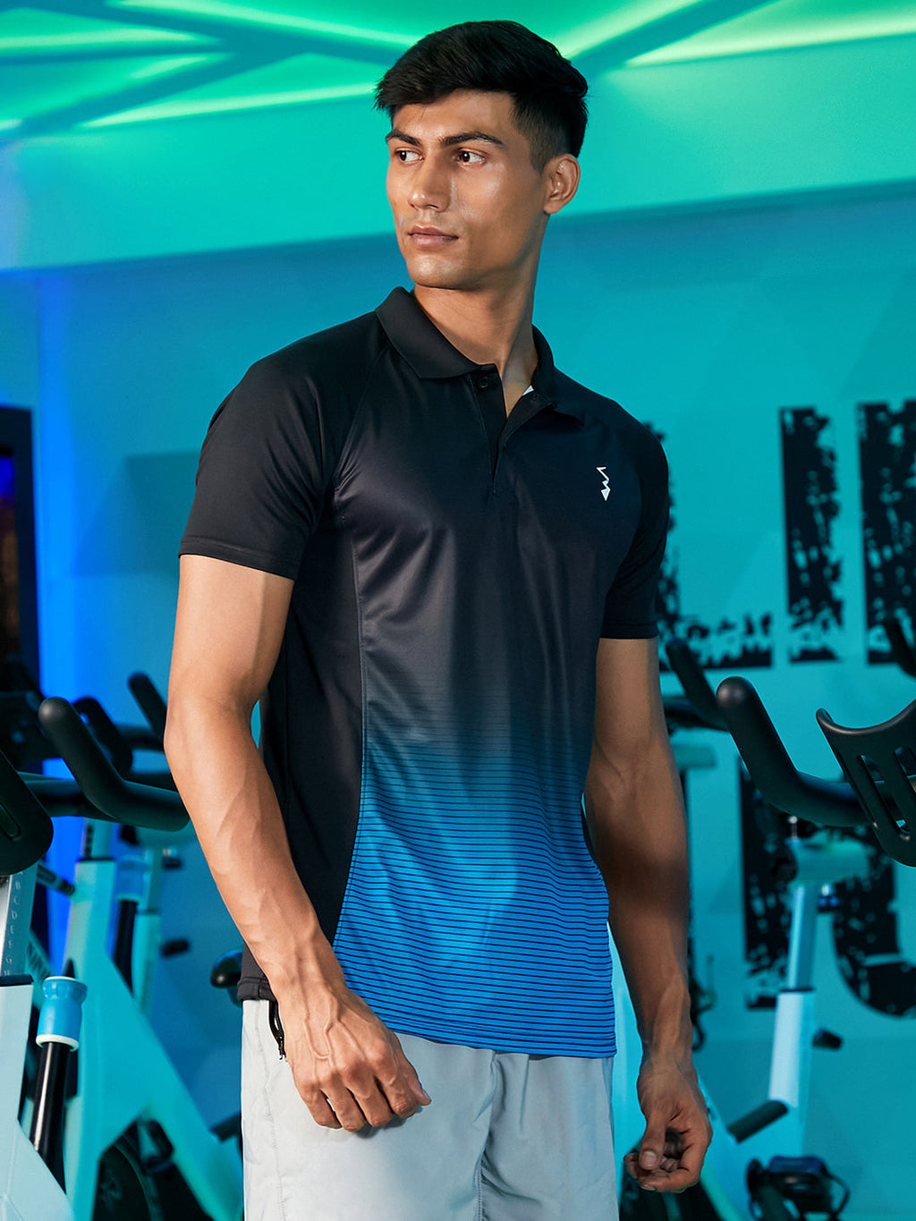 Campus Sutra Ombre Polo Activewear T-Shirt