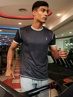 Campus Sutra Geometric Activewear T-Shirt