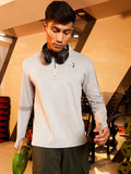 Campus Sutra Heathered Self-Design Activewear T-Shirt