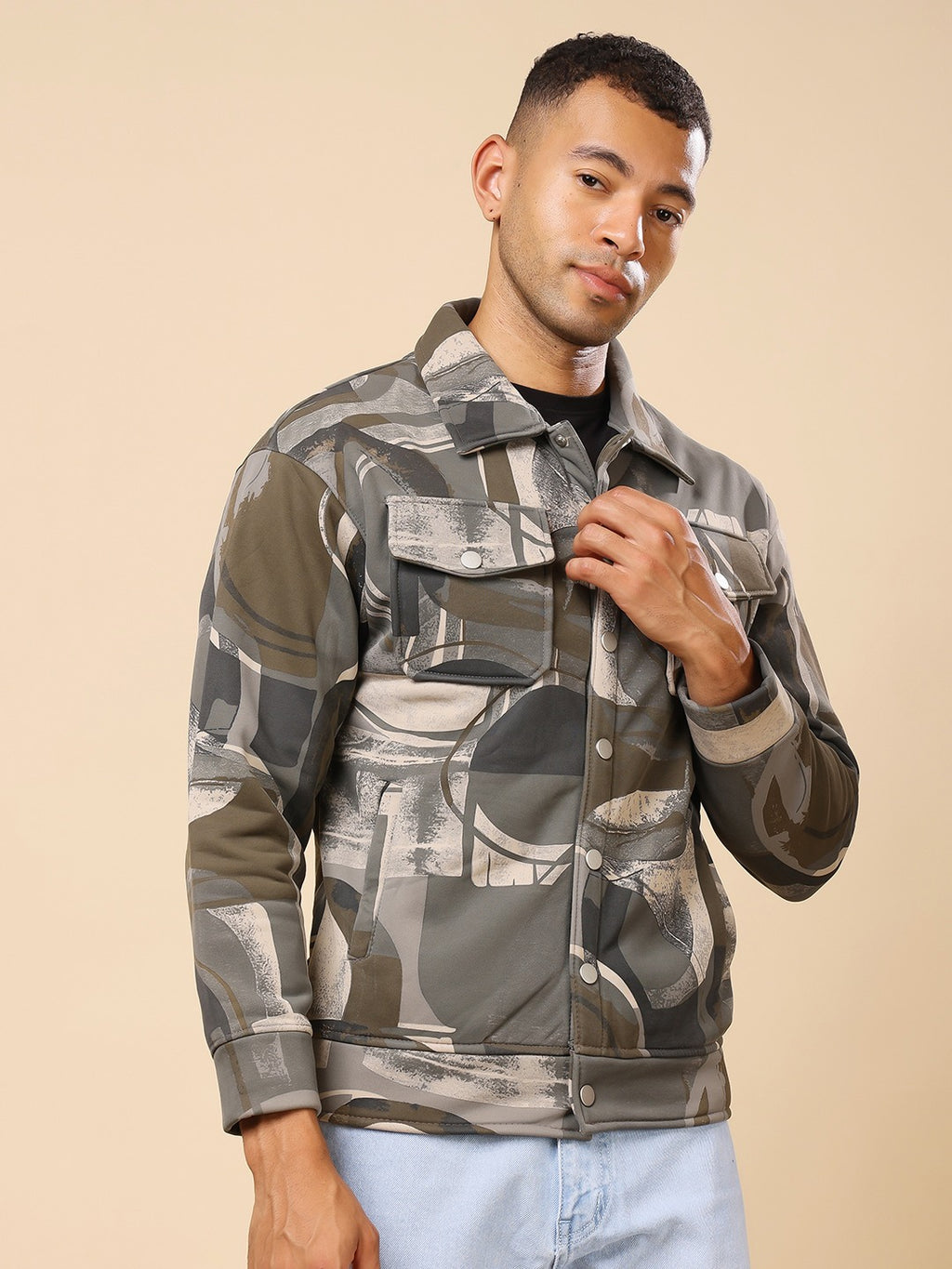 Stylox Regular Fit Full Sleeve Printed Jacket for Men