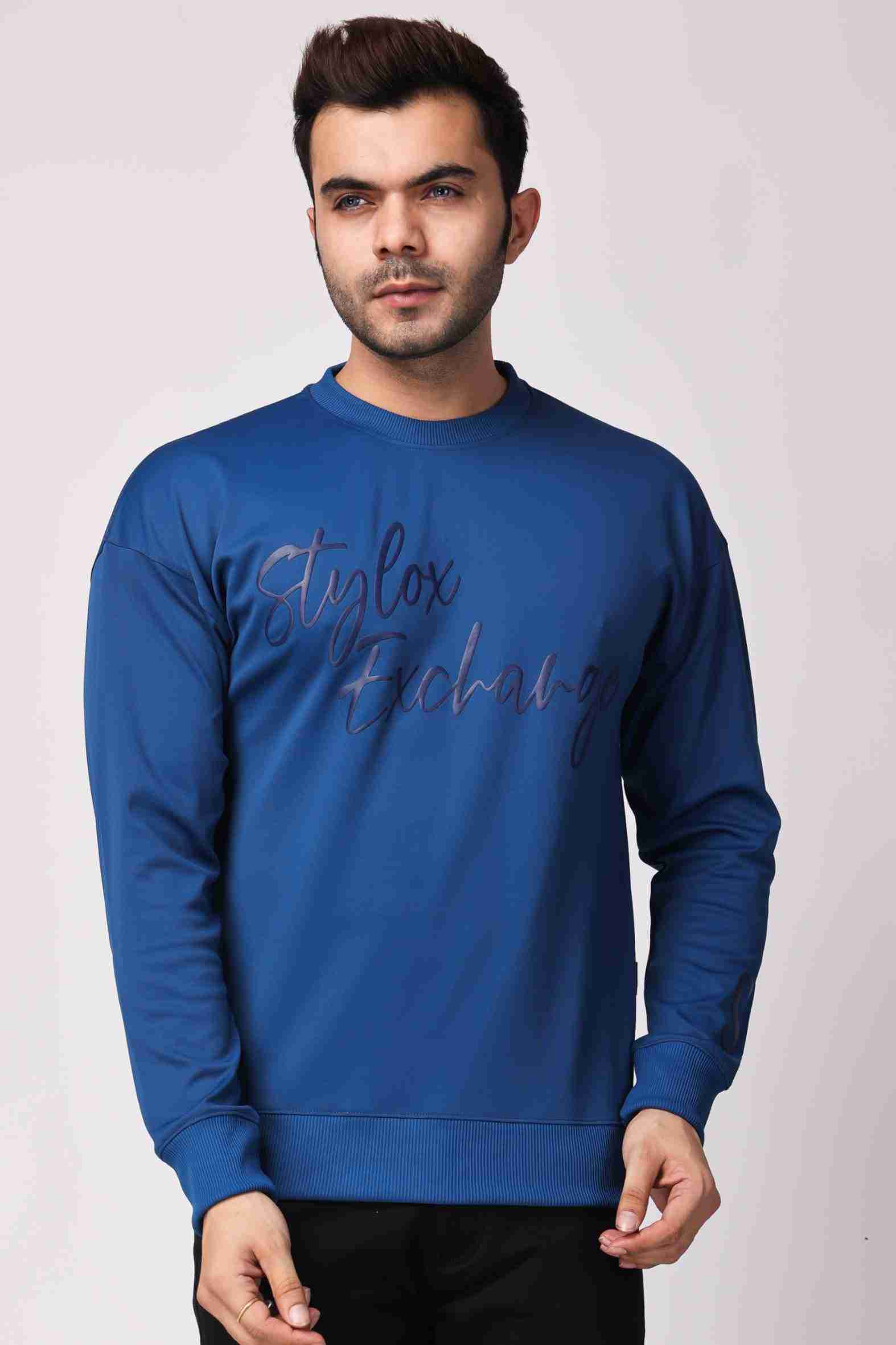 Stylox Regular Fit Round Neck Full Sleeve Printed Sweatshirt for Men's