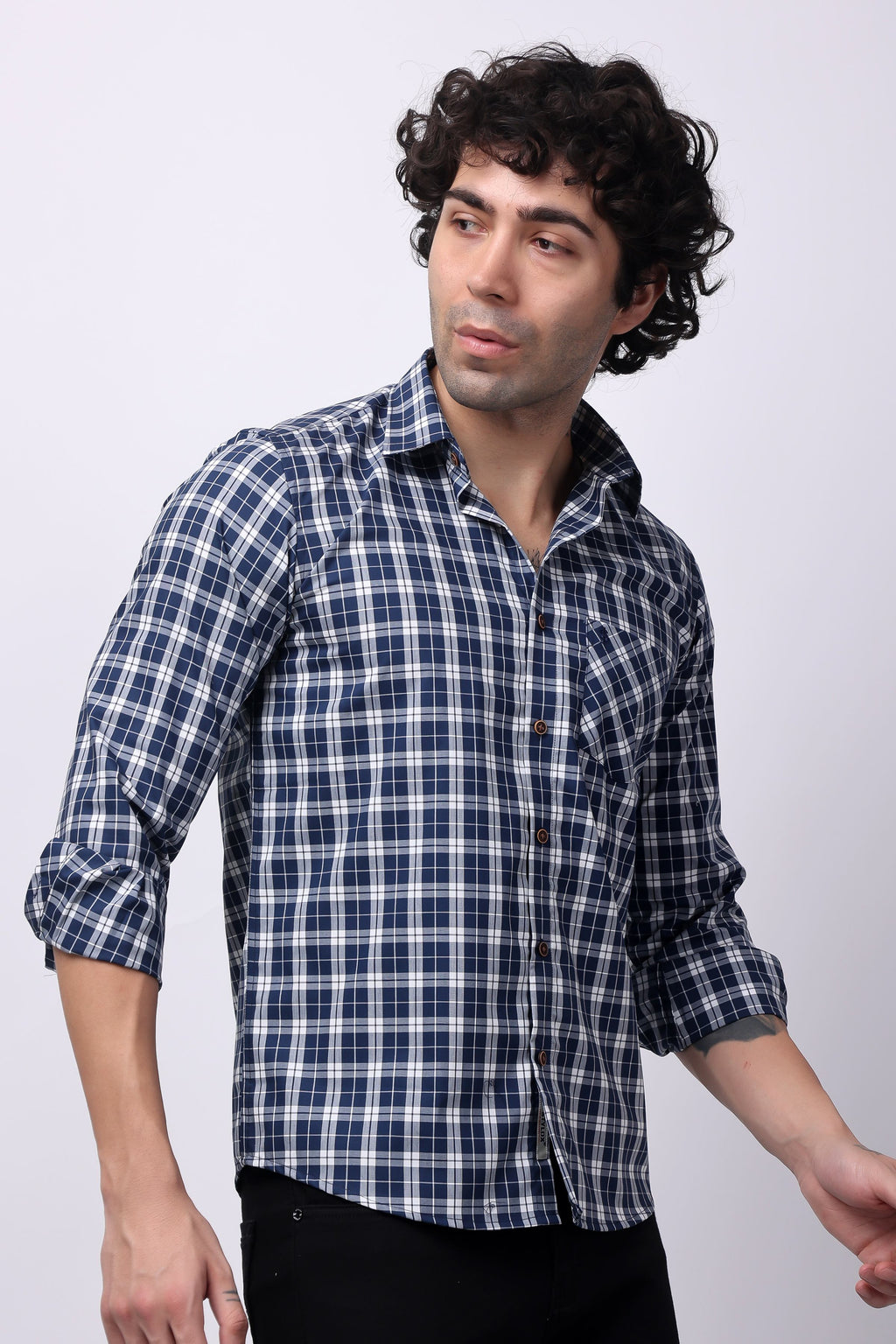 Stylox Regular Fit Full Sleeve Check Casual Shirt For Men's