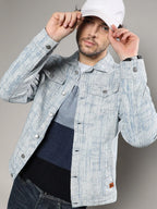 Campus Sutra Heavily Washed Denim Jacket