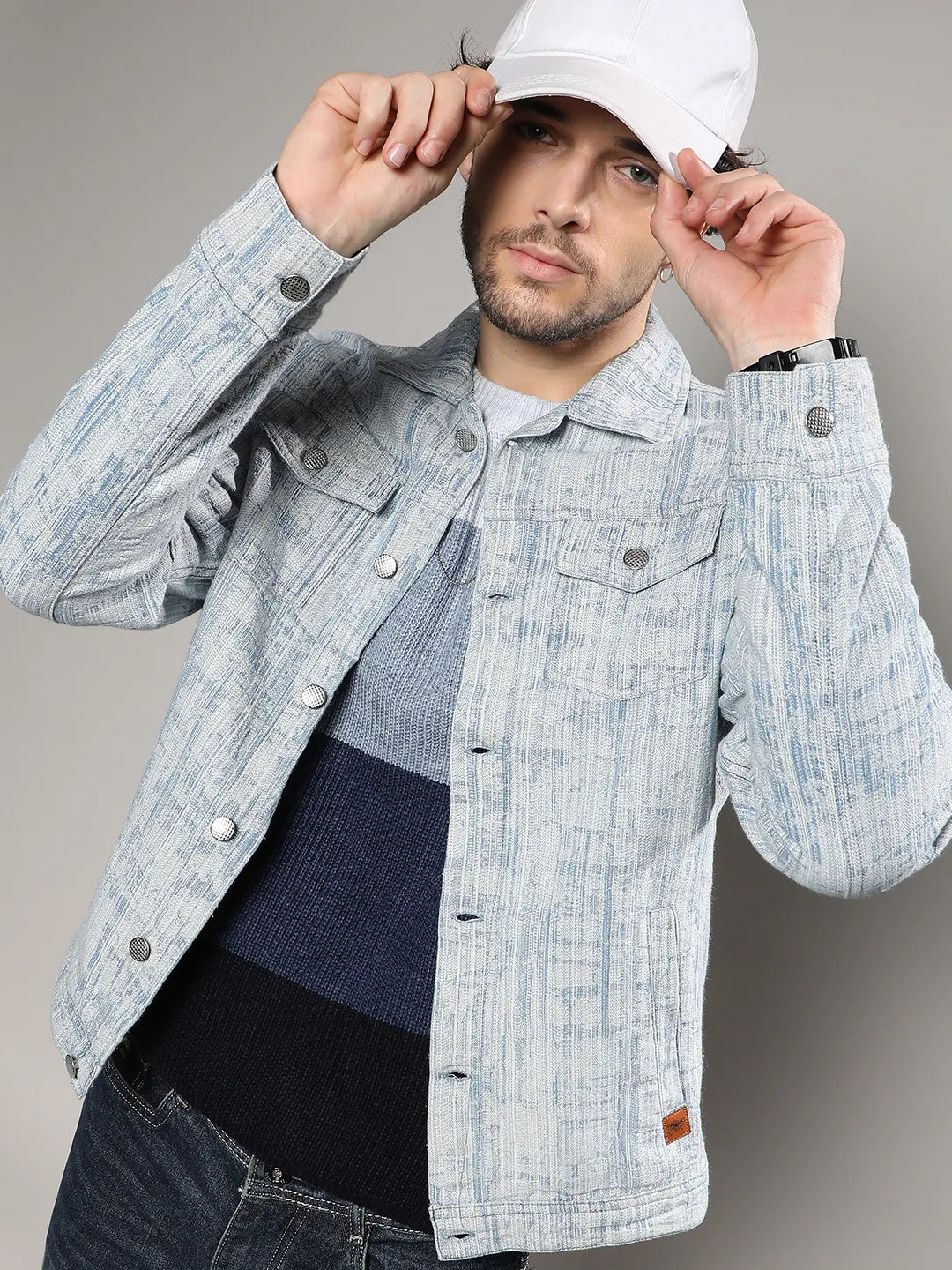 Campus Sutra Heavily Washed Denim Jacket
