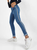 Pencil Side-Striped Denim Jeans