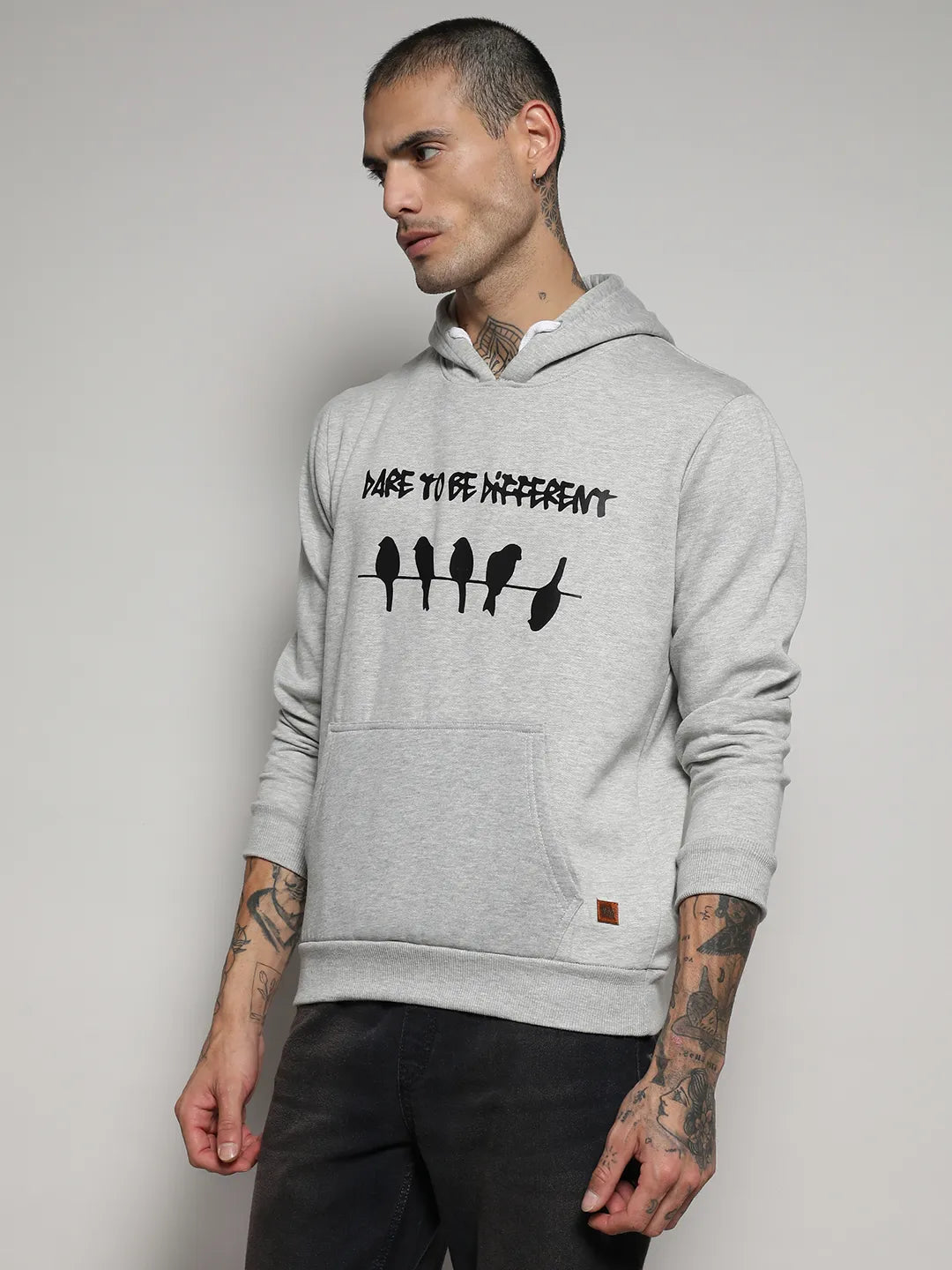 Campus Sutra Dare To Be Different Hoodie With Kangaroo Pocket