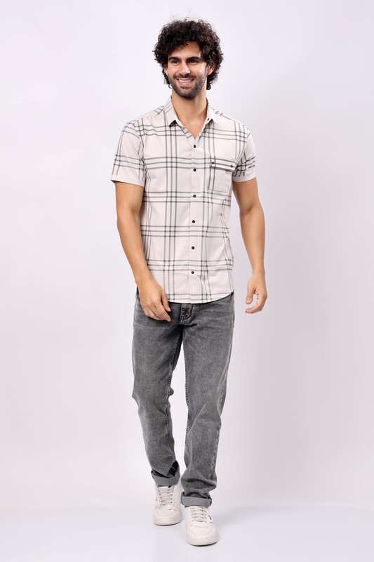 Stylox Men's Regular Fit Half Sleeve Casual Check Shirt