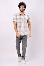 Stylox Men's Regular Fit Half Sleeve Casual Check Shirt