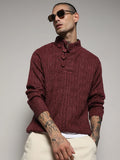 Campus Sutra Rhombus Knit Sweater