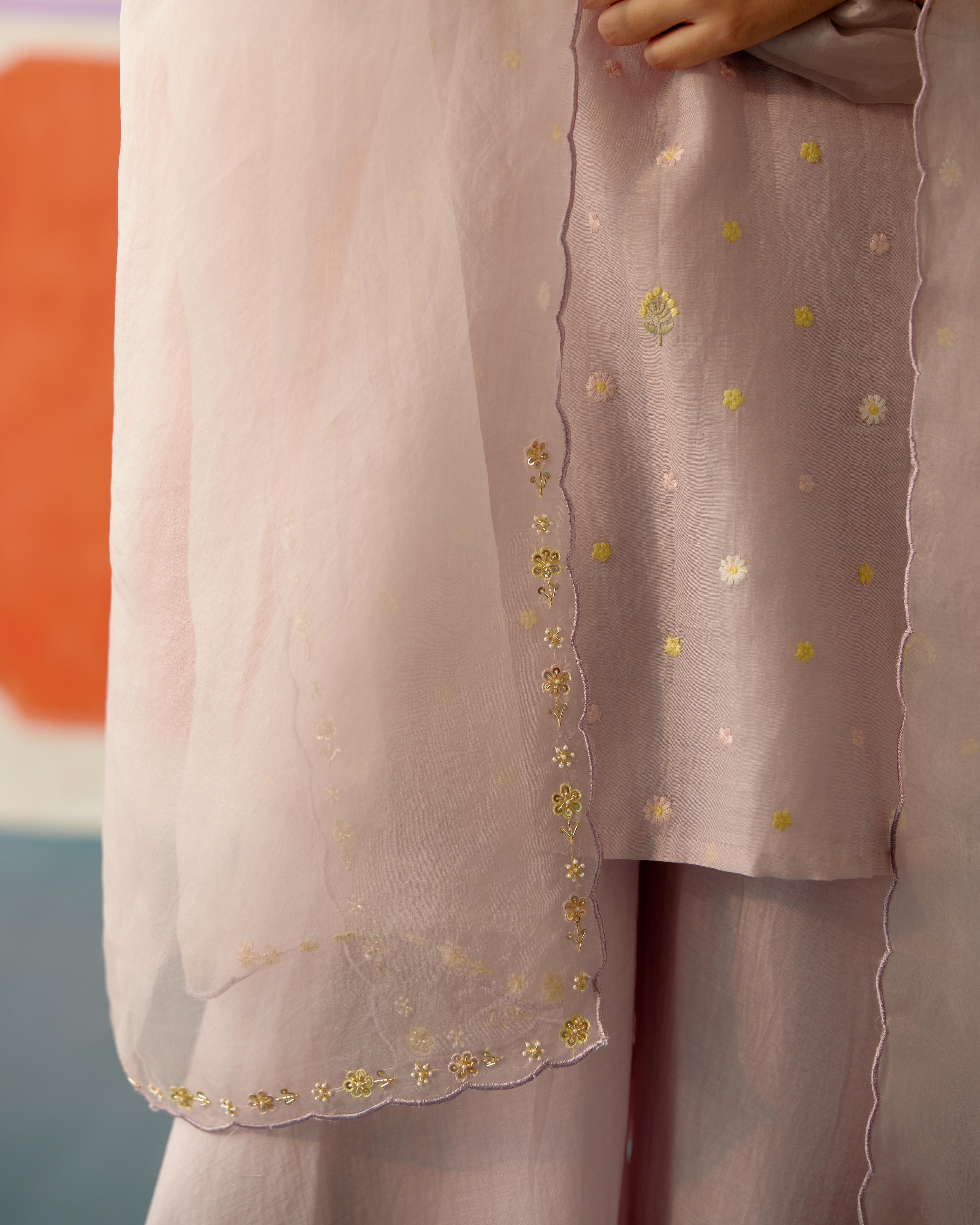 ShopKapaas Organza Dupatta - Mauve