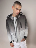 Campus Sutra Ombre Puffer Jacket With Fleece Hood