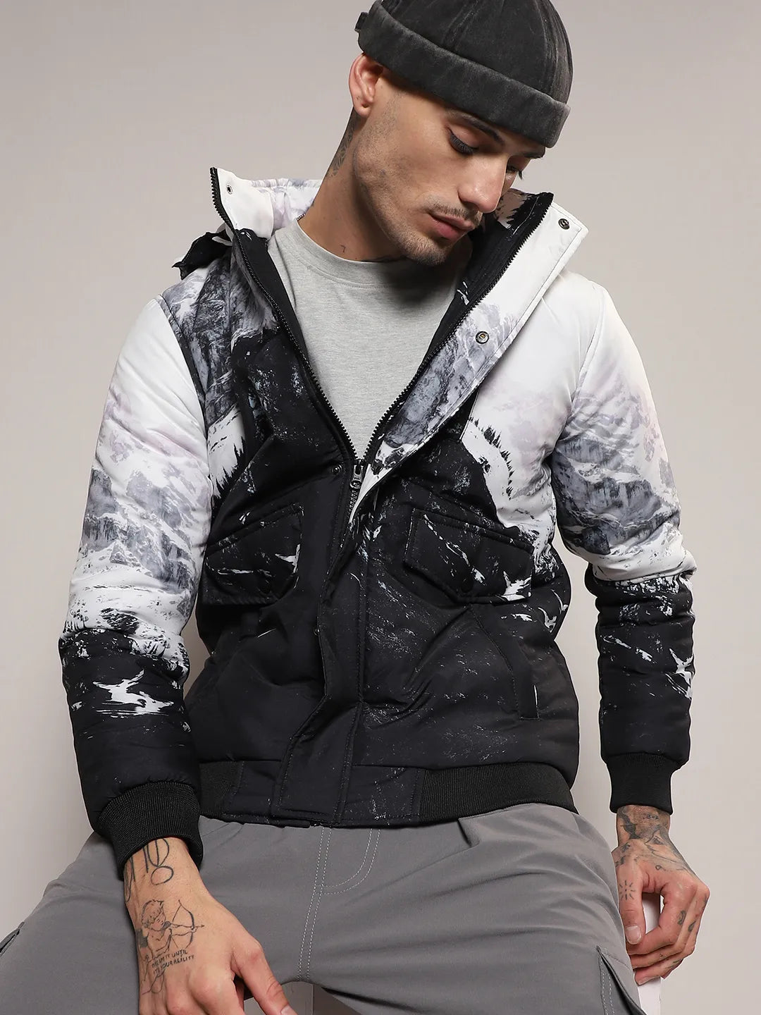 Campus Sutra Snowcaps Zip-Front Puffer Jacket