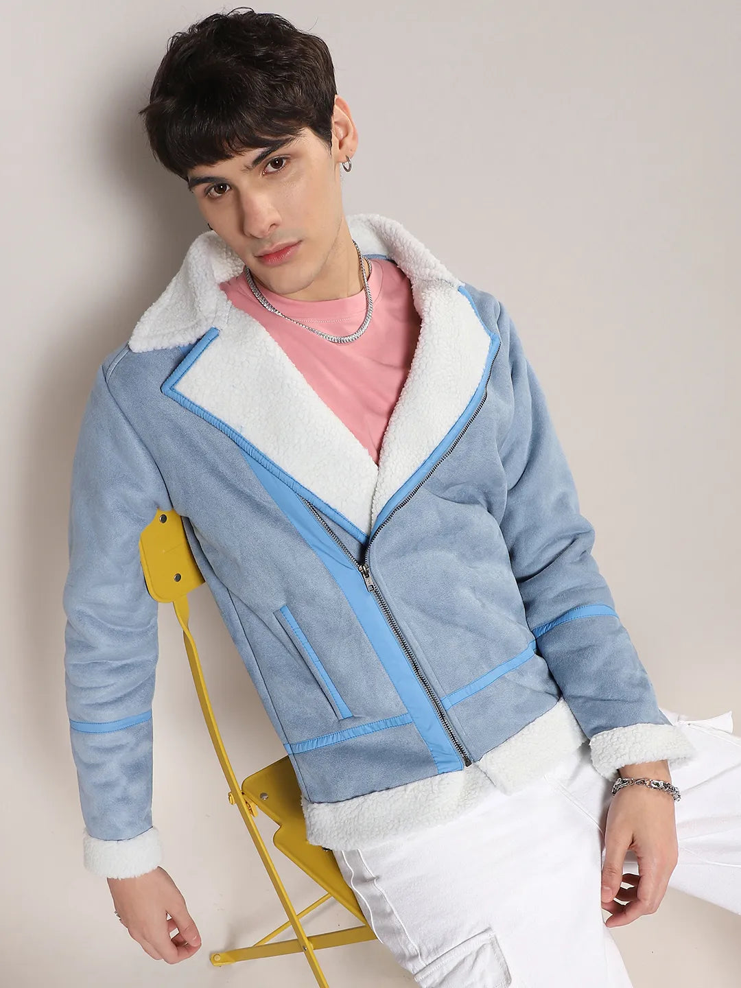 Campus Sutra Fleece Lined Biker Jacket