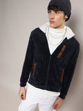 Campus Sutra Zip-Front Cable Knit Jacket