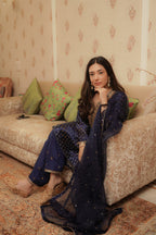 ShopKapaas Midnight Blue Bandhani Salwar Set - With Dupatta