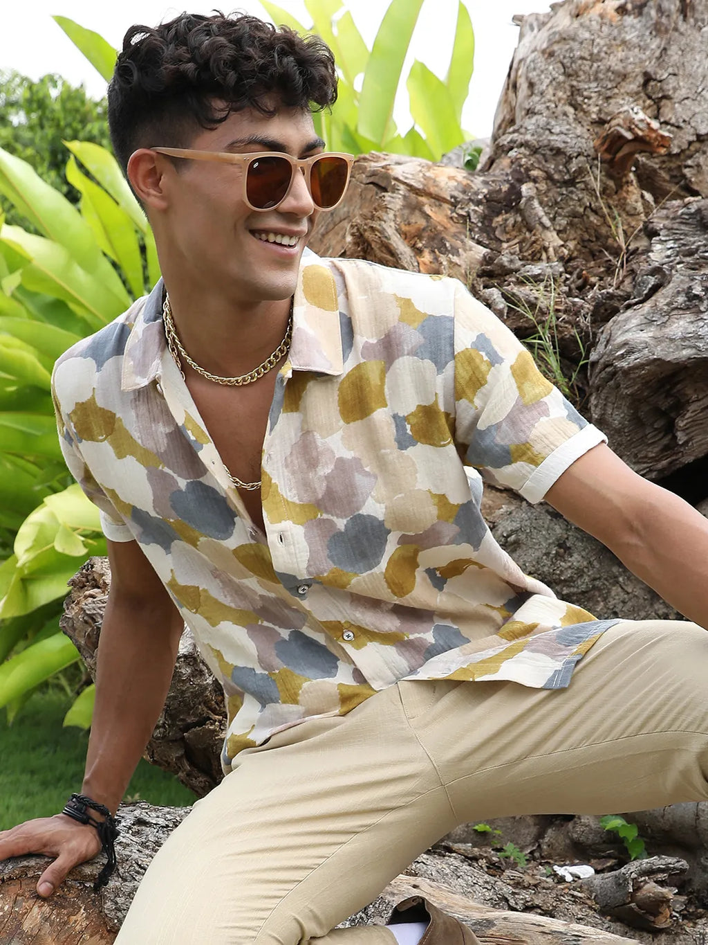 Campus Sutra Abstract Print Shirt