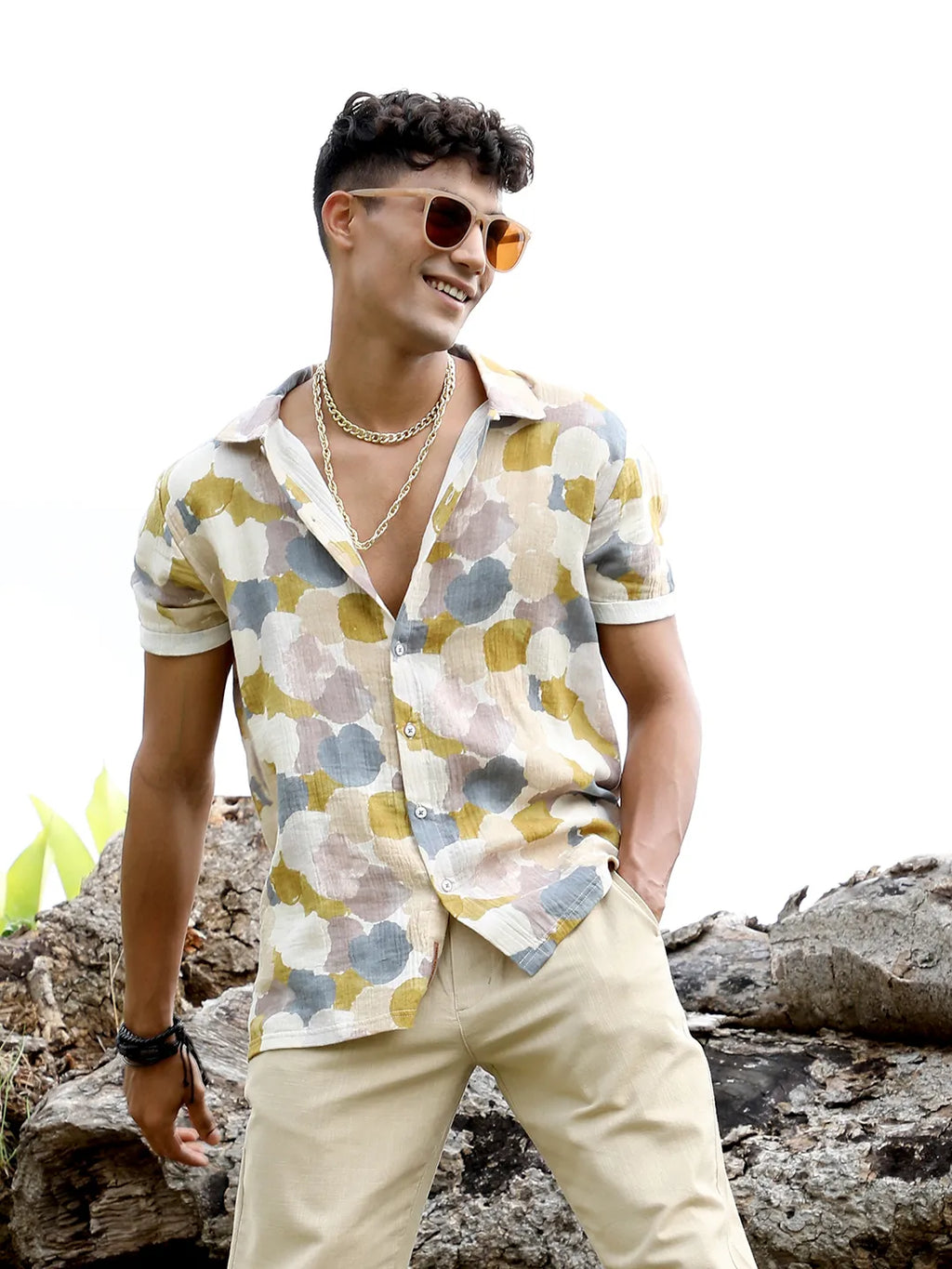 Campus Sutra Abstract Print Shirt