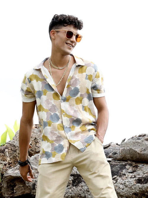 Campus Sutra Abstract Print Shirt