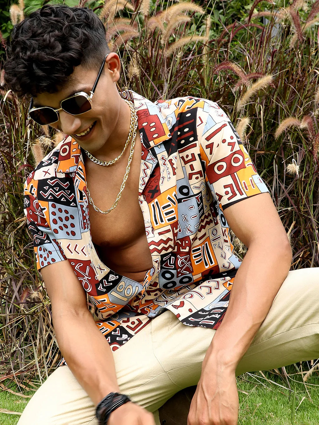 Campus Sutra Aztec Print Shirt